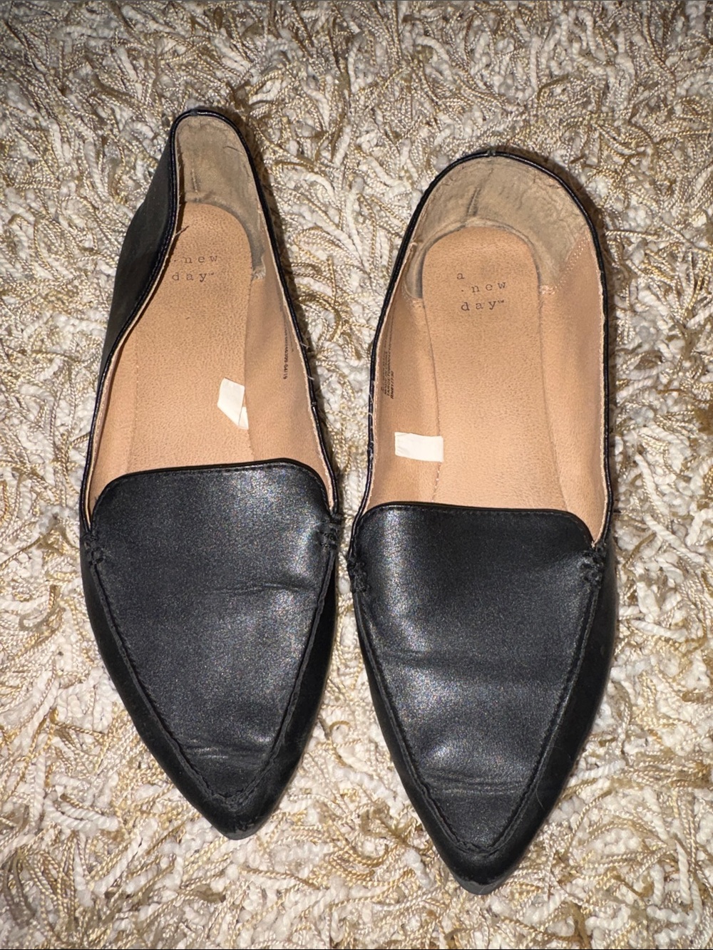 a new day Black Pointed Slip-On Loafers